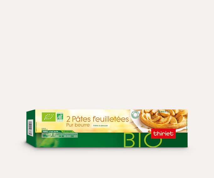 2 pâtes à tarte feuilletées pur beurre biologiques