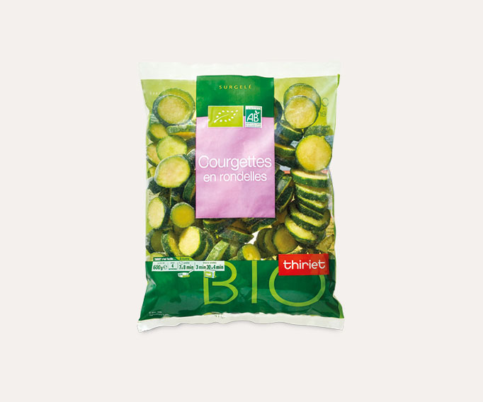 Courgettes en rondelles biologiques