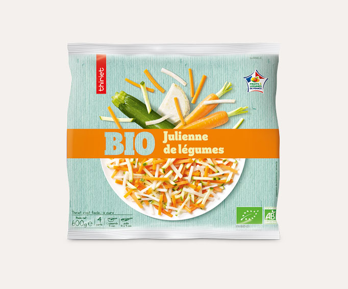 Julienne de légumes biologiques