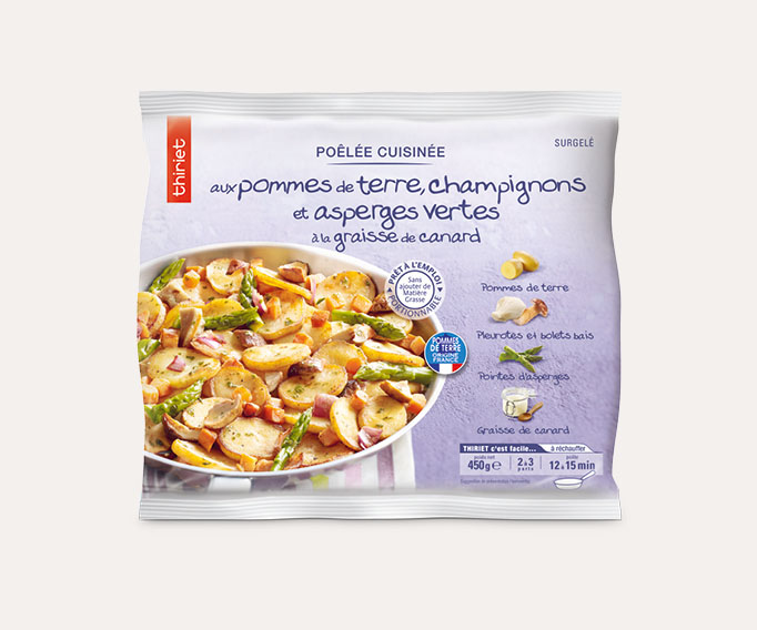 Poêlée pommes de terre champignons asperges