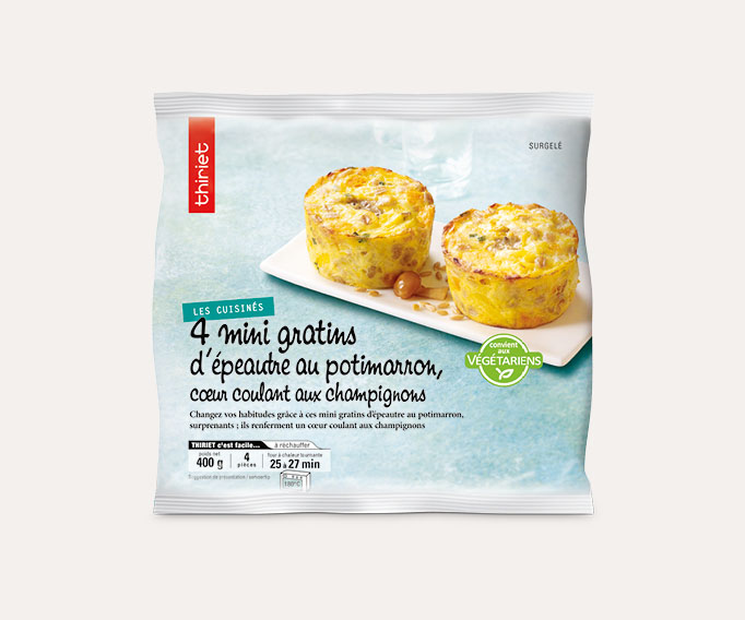 4 Mini gratins d'épeautre au potimarron