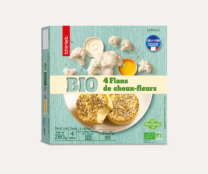 4 Flans de choux-fleurs biologiques