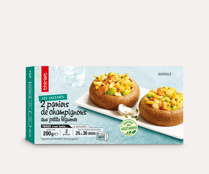 2 Paniers de champignons aux petits légumes