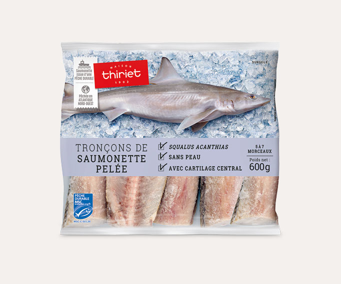 Tronçons de saumonette pelée