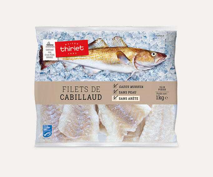 Filets de Cabillaud coupés en portions