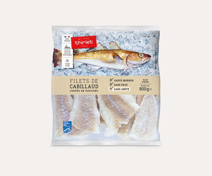 Filets de Cabillaud coupés en portions
