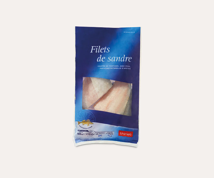 Filets de sandre coupés en portions