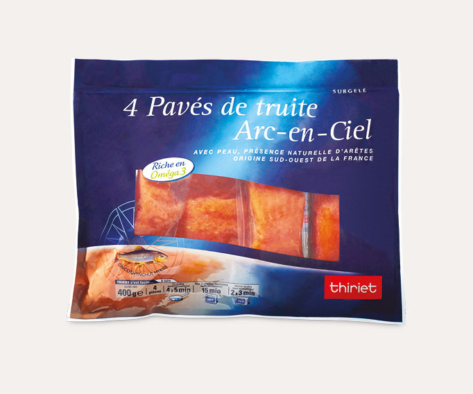 4 Pavés de truite Arc-en-ciel avec peau
