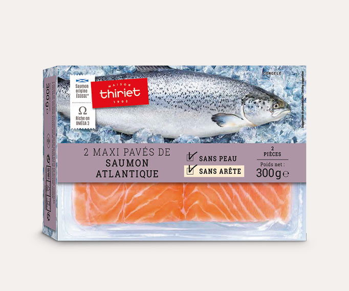 2 Maxi pavés de saumon Atlantique origine Ecosse