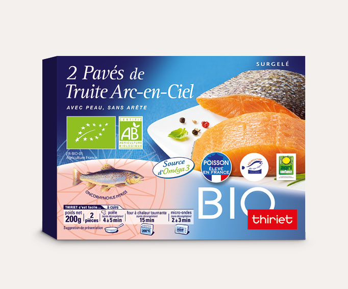 2 Pavés de truite arc-en-ciel avec peau biologique