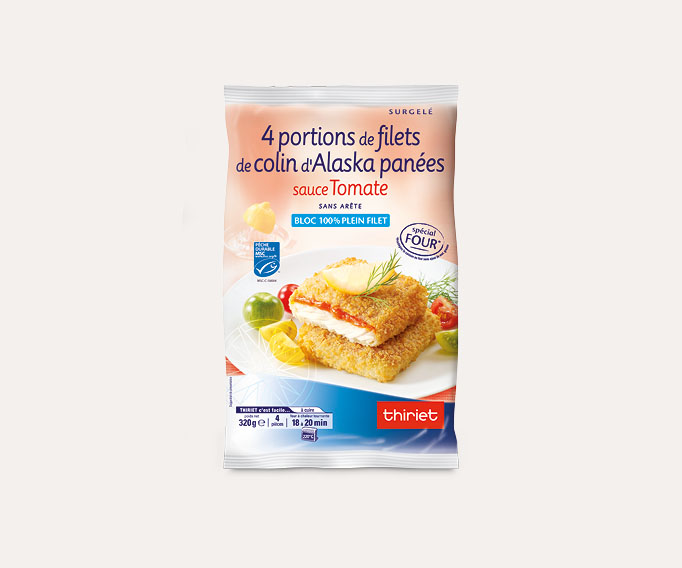 4 Portions de colin d'Alaska panées Lot de 2 sachets