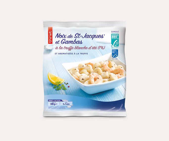 Noix de St-Jacques* gambas à la truffe blanche 1%