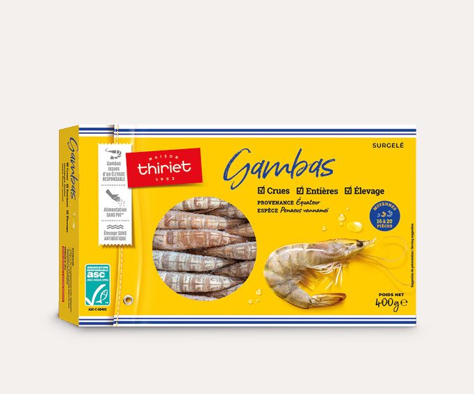 Gambas entières crues