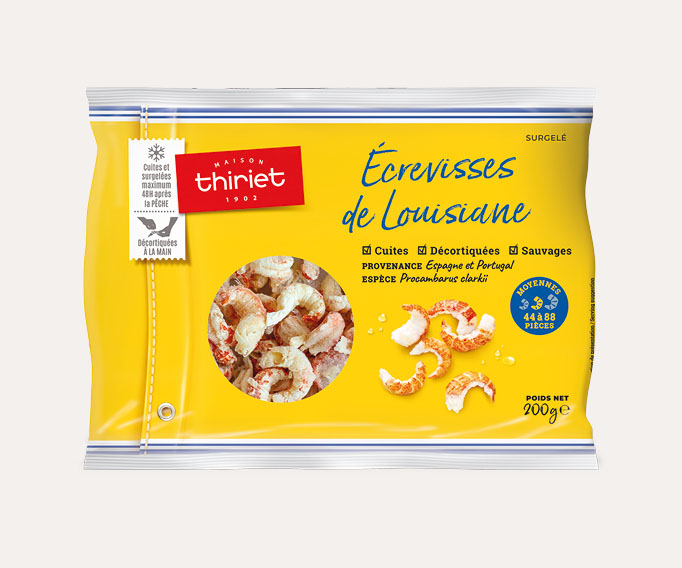 Ecrevisses de Louisiane sauvages décortiquées cuites