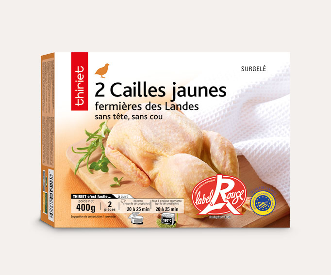 2 Cailles jaunes fermières des Landes