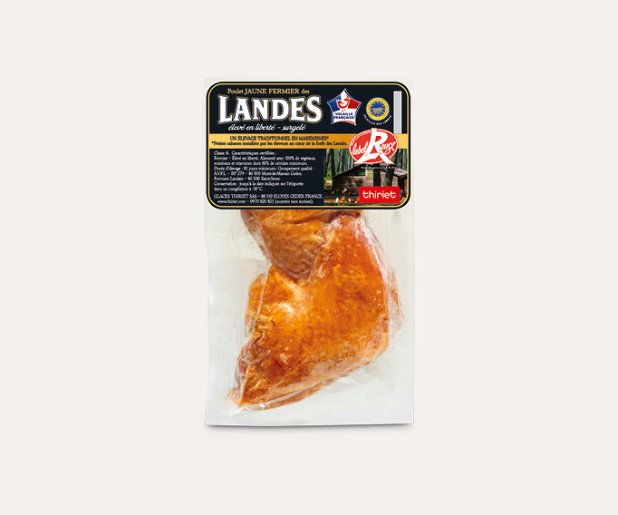2 Cuisses de poulet jaune fermier des Landes LR