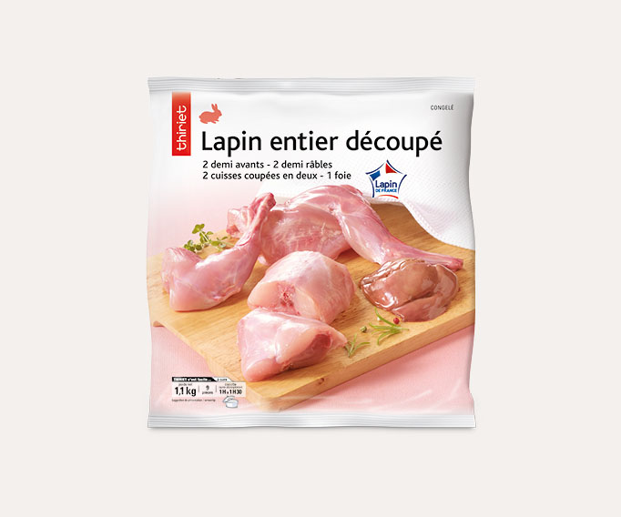 Lapin entier découpé