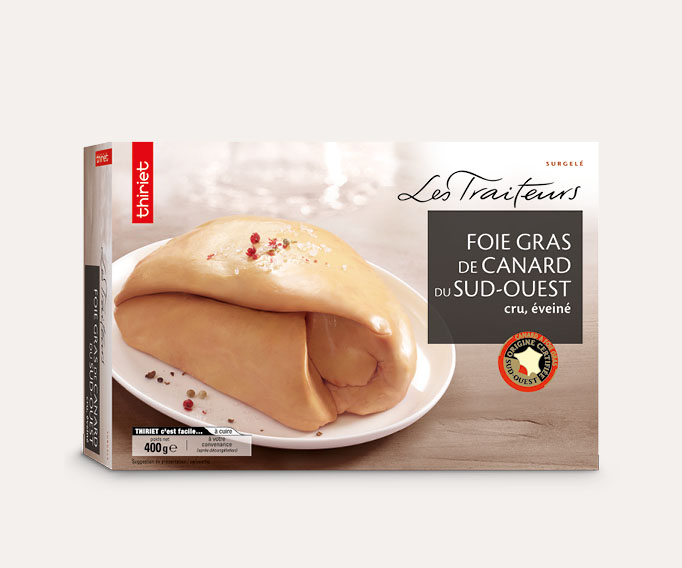 Foie gras de canard du Sud-Ouest, cru, éveiné