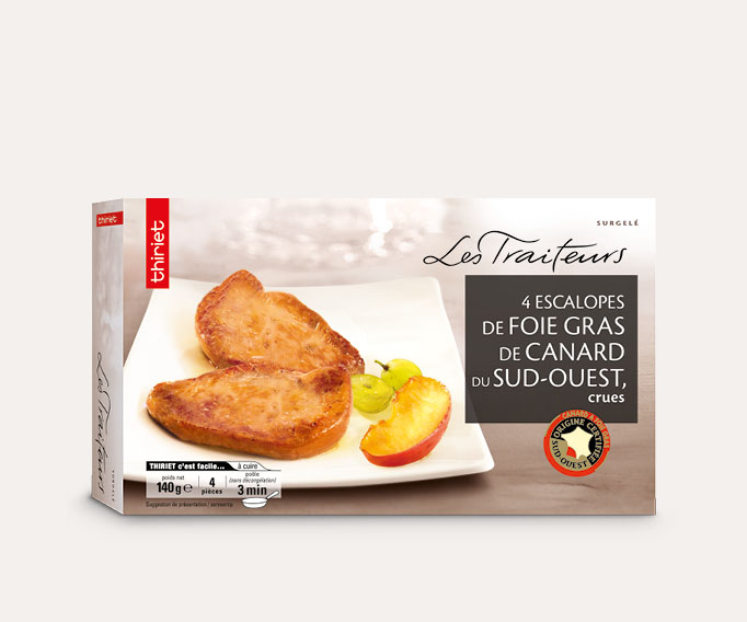 4 Escalopes foie gras de canard du S.Ouest, crues