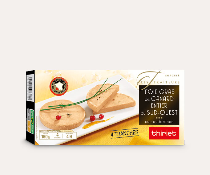 Foie gras de canard entier Sud-Ouest, 4 tranches