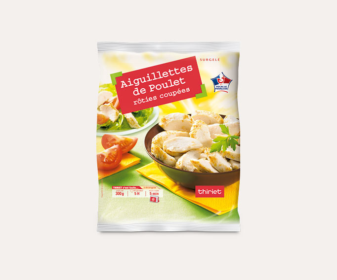 Aiguillettes de poulet rôties coupées