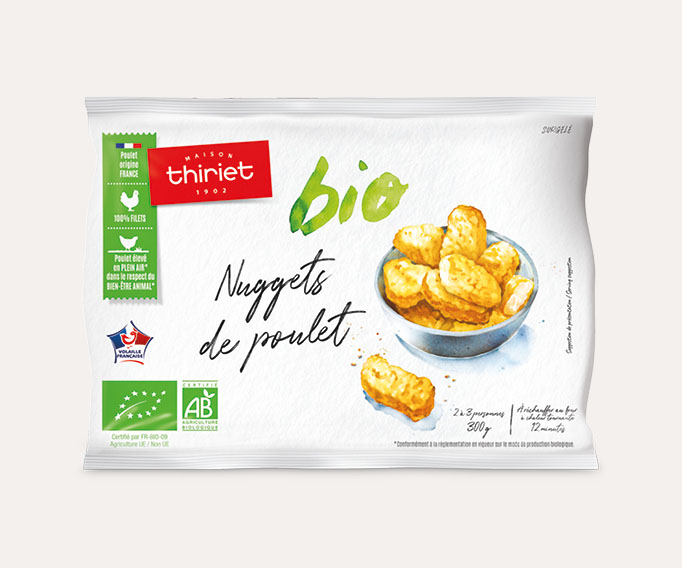 Nuggets de poulet biologiques