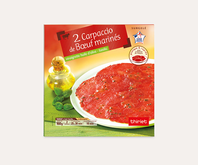 2 Carpaccio de boeuf marinés et vinaigrette