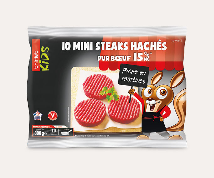 10 Mini steaks hachés pur boeuf 15% M.G.