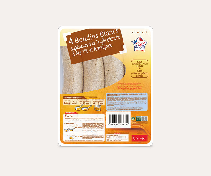 4 Boudins blancs Truffe blanche d'été 1%, Armagnac