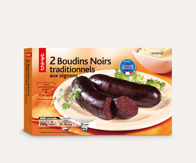 2 Boudins noirs traditionnels aux oignons