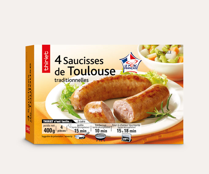4 Saucisses de Toulouse traditionnelles