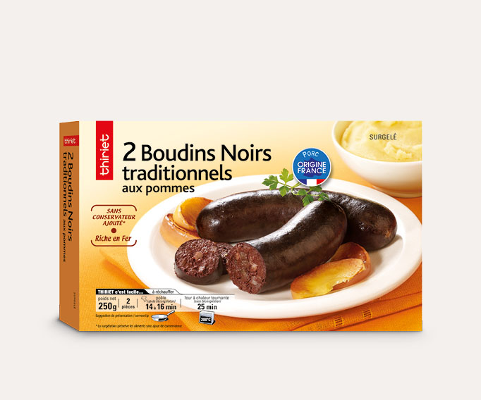 2 Boudins noirs traditionnels aux pommes