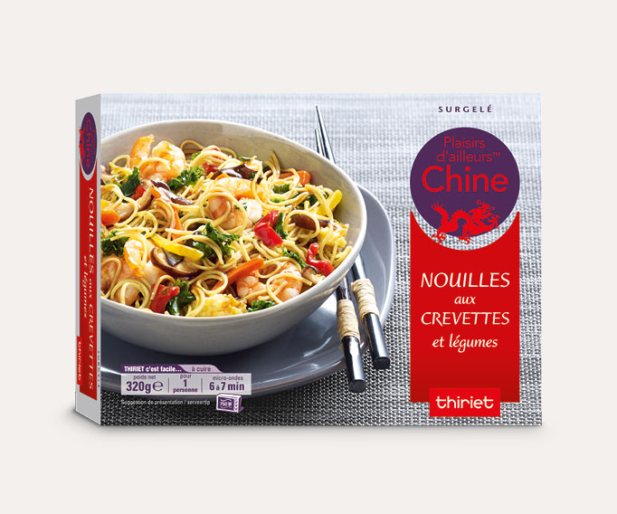 Nouilles aux crevettes et légumes