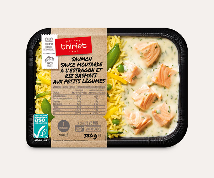 Saumon sauce moutarde à l'estragon et riz basmati
