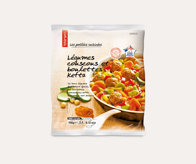 Légumes couscous et boulettes kefta