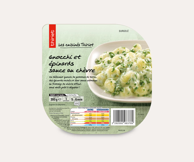 Gnocchi et épinards sauce au chèvre