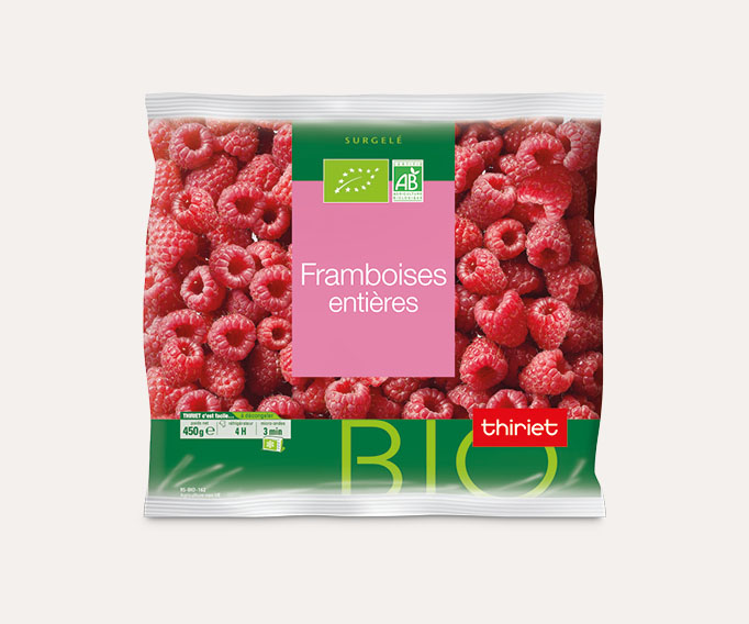 Framboises entières biologiques
