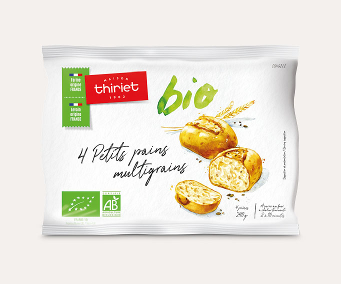 4 Petits pains multigrains biologiques