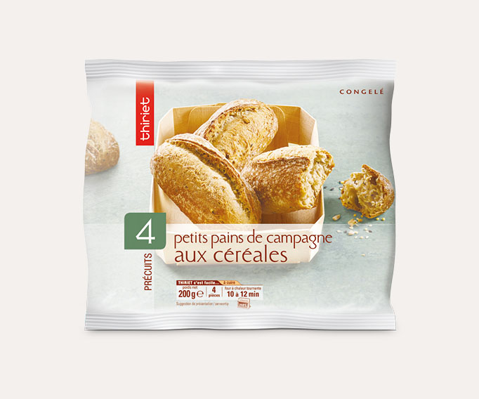 4 Petits pains de campagne aux céréales