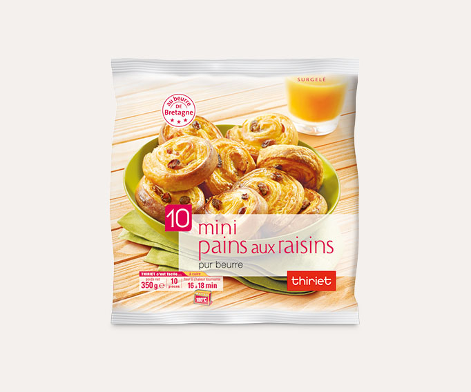 10 Mini pains aux raisins pur beurre