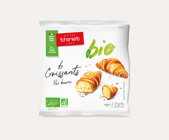6 Croissants pur beurre biologiques