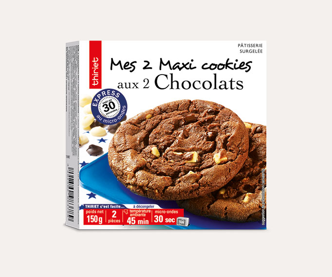 2 Maxi cookies aux 2 chocolats