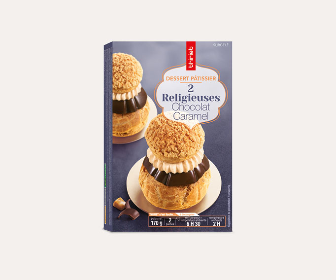 2 Religieuses chocolat/caramel