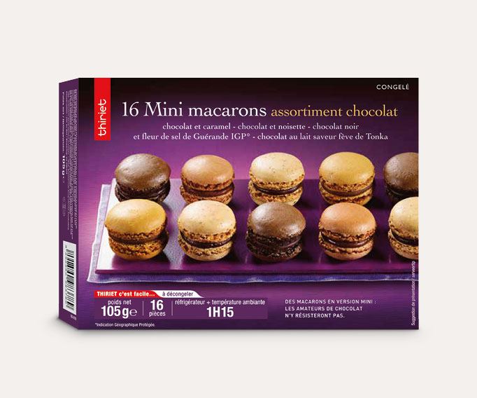 16 Mini macarons assortiment chocolat