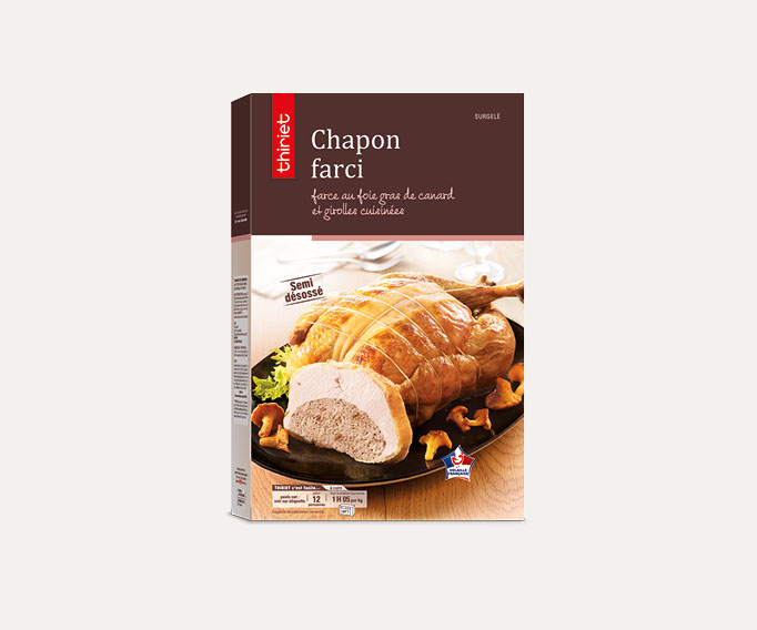 Chapon farci, farce au foie gras de canard