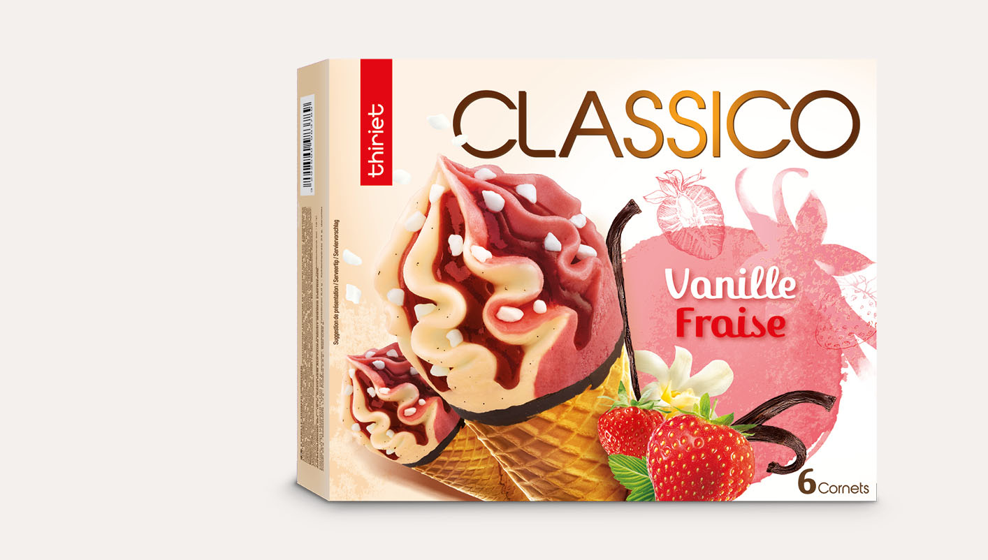6 Classico Vanille gousse/Fraise surgelé, gamme Glaces sur Thiriet
