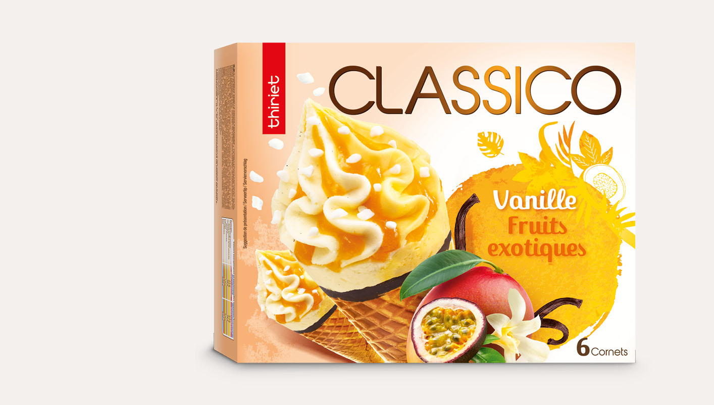 6 Cornets Classico Vanille gousse/Fruits exotiques