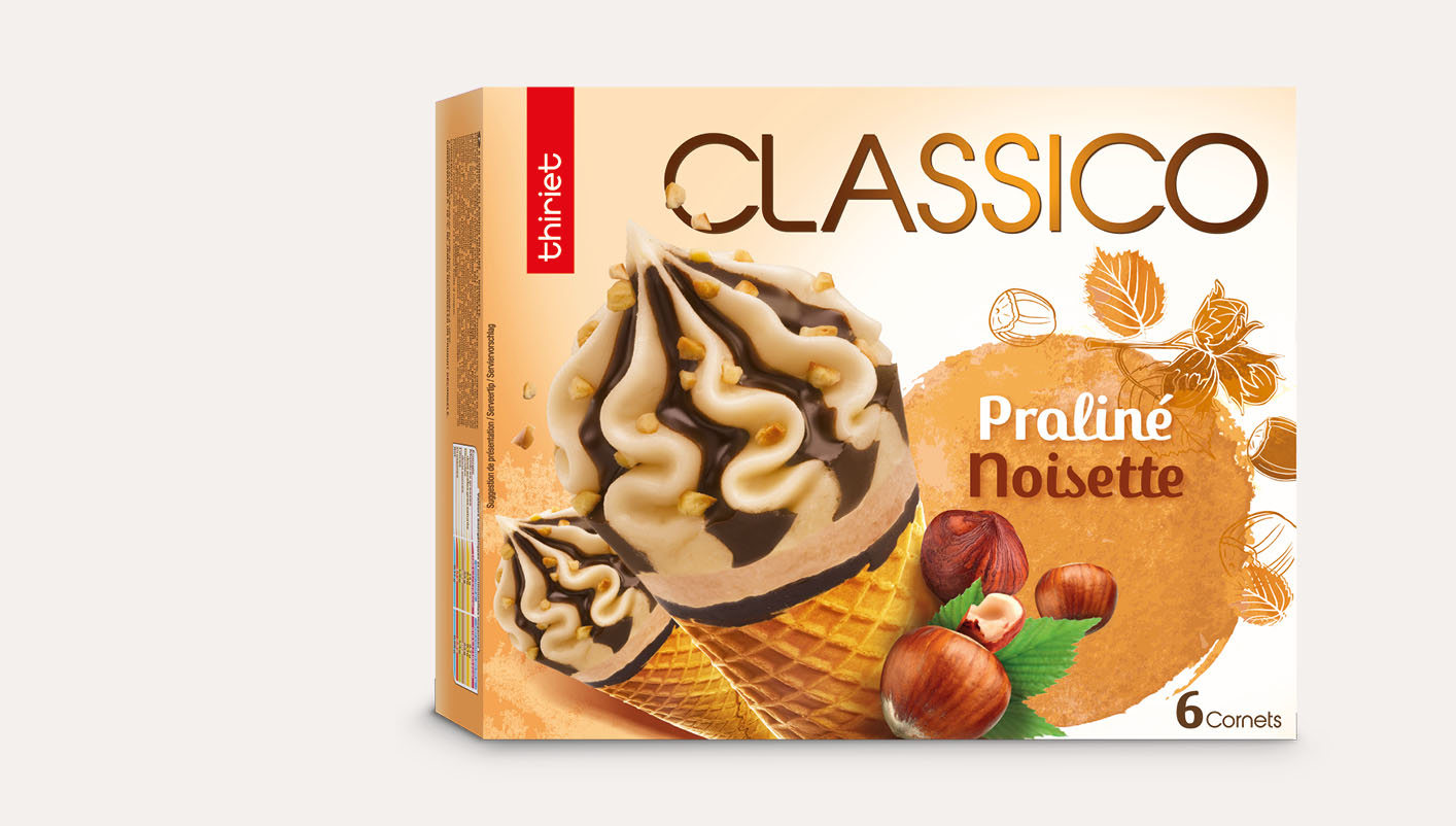 6 Classico Praliné/noisette surgelé, gamme Glaces sur Thiriet