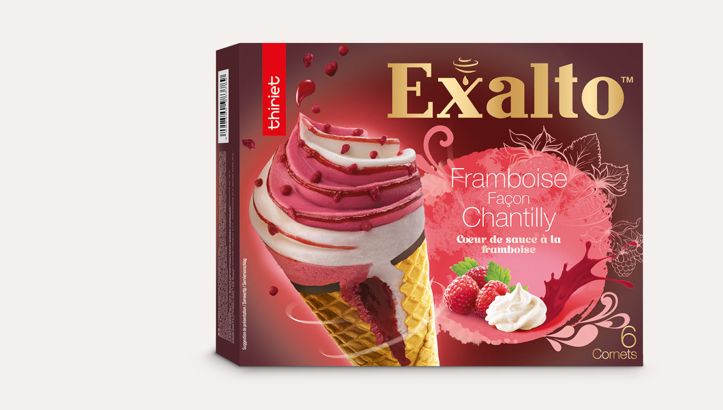 6 Cornets Exalto™ Framboise/Façon chantilly