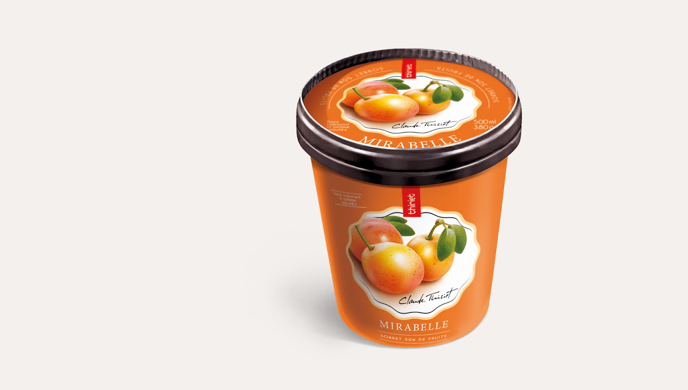 Pot Sorbet Plein Fruit Mirabelle origine Lorraine surgelé, gamme Glaces ...